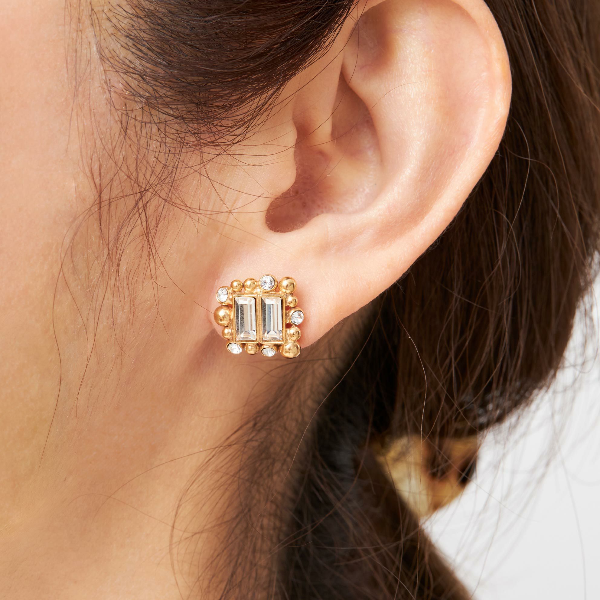 クリスタル レクタングル ピアス イヤリング Crystal Rectangle Pierce Earring