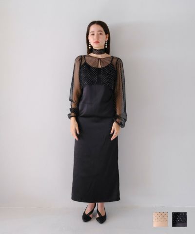 チュールボレロ付き キャミドレス TINA：JOJUN 全2色｜tnj312-0534【2】 - 半袖・ノースリーブ商品一覧 - Joint Space