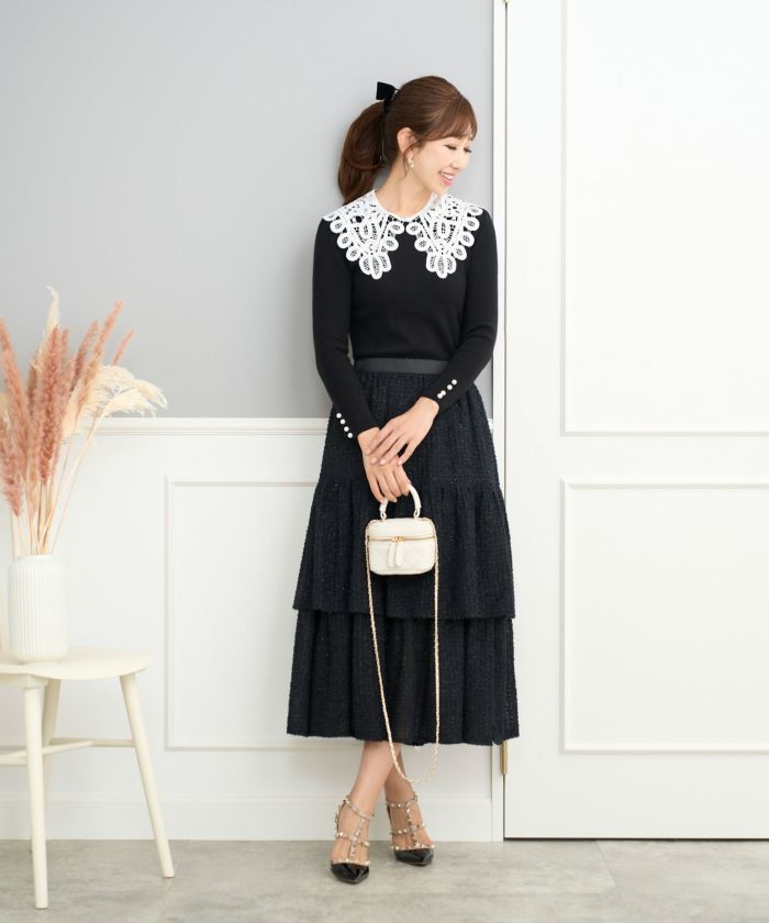 専用　CHRISTOPHE COPPENS フリルニットストール FRILLED LACE KNIT TOP｜muller of yoshiokubo(ミュラーオブ