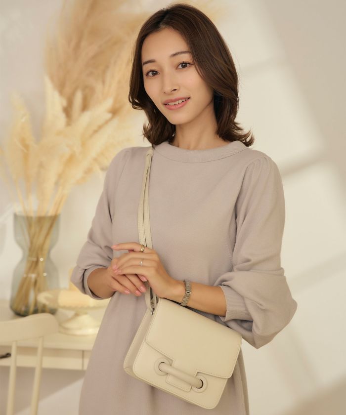 限定Price！SALE 2way パール 襟付き ニットワンピース lieulien