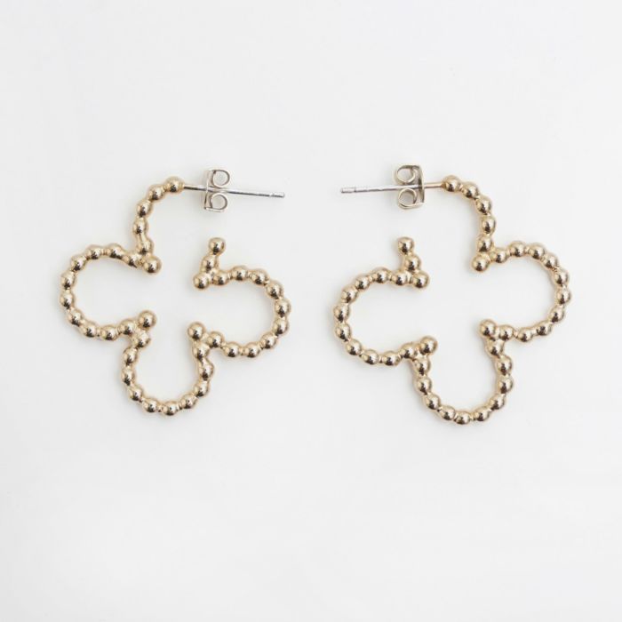 スタッズ クローバー フープ スモール ピアス Studs Clover Hoop Small Pierce