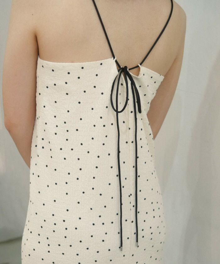 TINA:JOJUN  Dot pattern drost cami dress