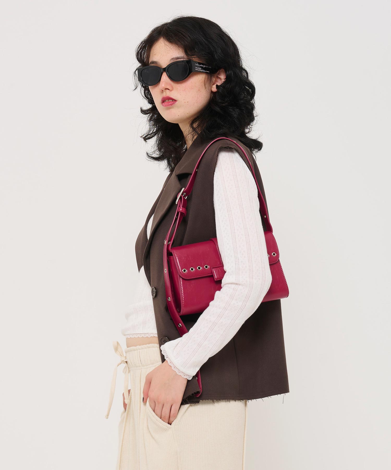 カットソー/ヘンリーネック/トップス/オフホワイト/グレー/レッド/ホワイト/オレンジベージュ