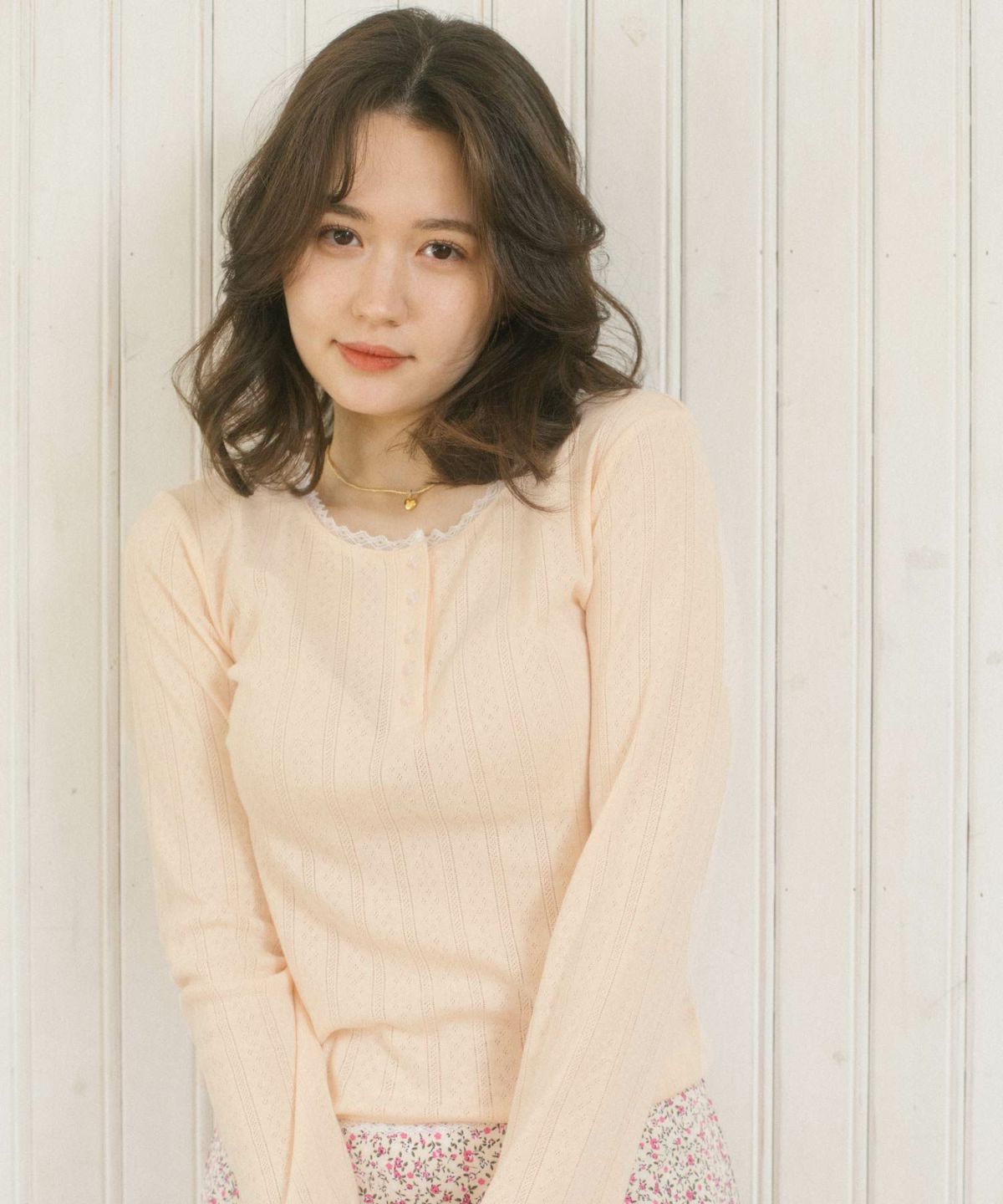 カットソー/ヘンリーネック/トップス/オフホワイト/グレー/レッド/ホワイト/オレンジベージュ