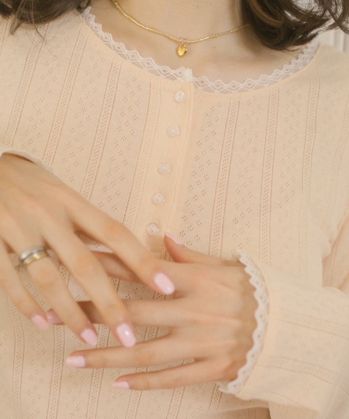 カカットソー/ヘンリーネック/トップス/オフホワイト/グレー/レッド/ホワイト/オレンジベージュ