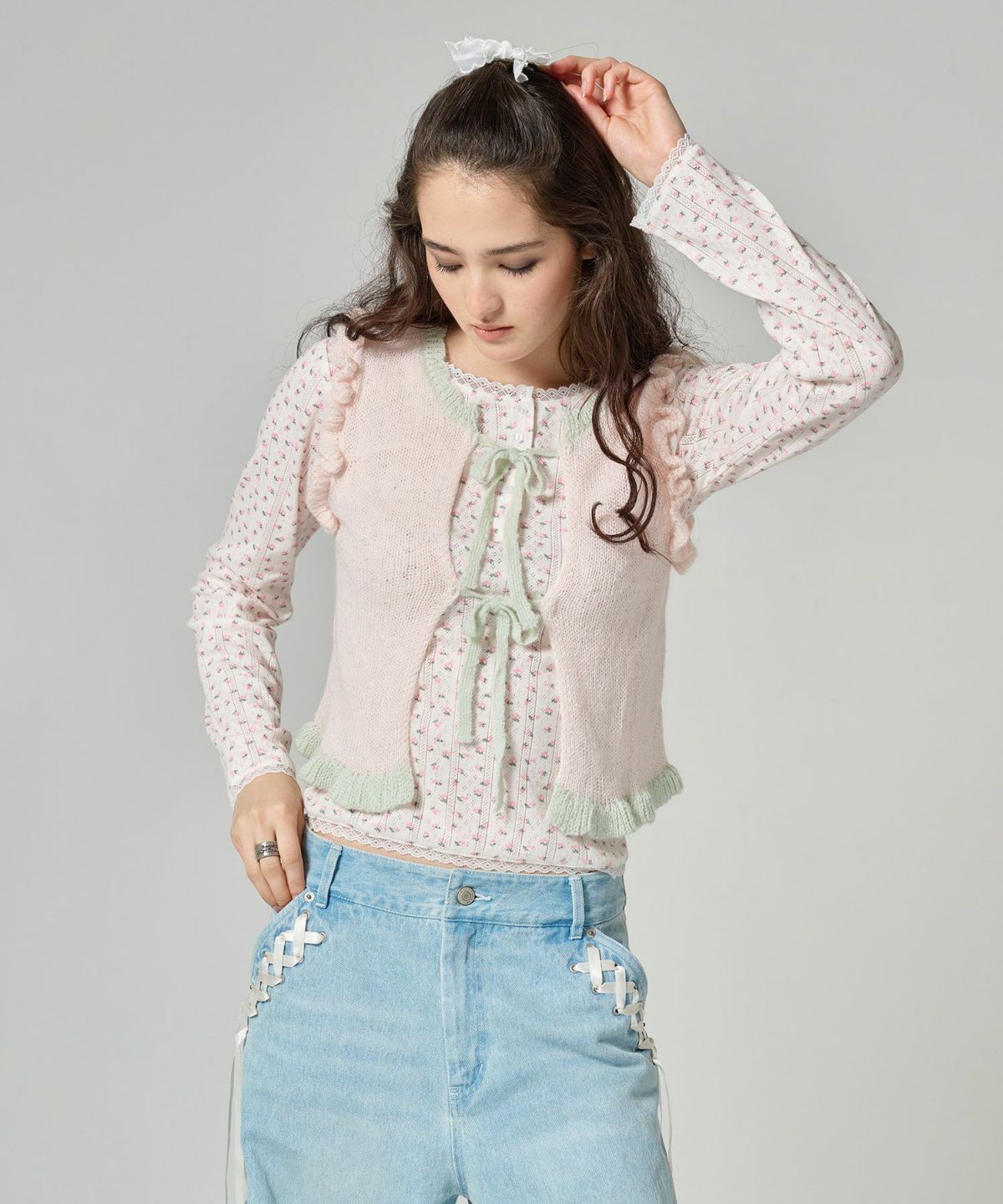 カットソー/ヘンリーネック/トップス/オフホワイト/グレー/レッド/ホワイト/オレンジベージュ