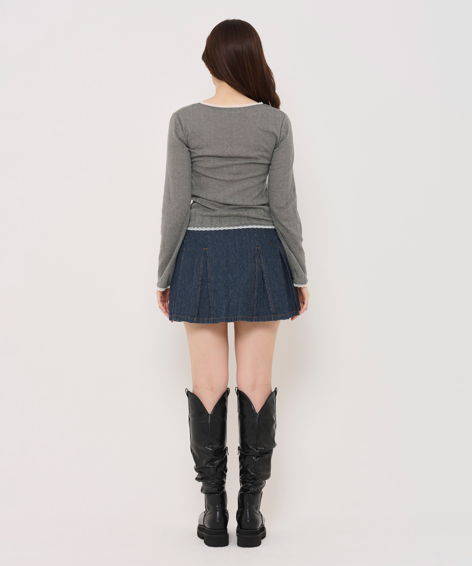 カットソー/ヘンリーネック/トップス/オフホワイト/グレー/レッド/ホワイト/オレンジベージュ