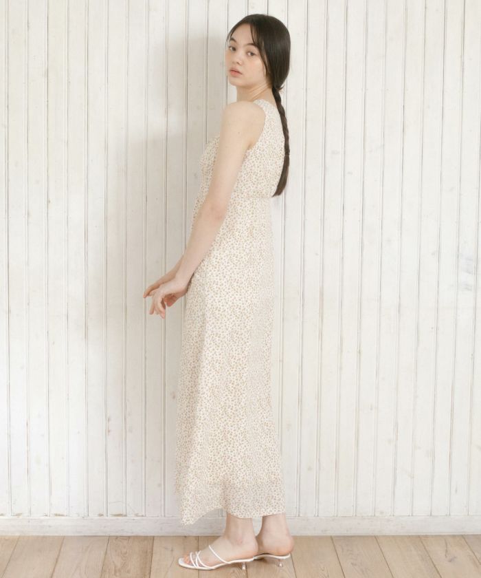 GW-SALE 小花柄 ノースリーブロング丈ワンピース TINA：JOJUN 全