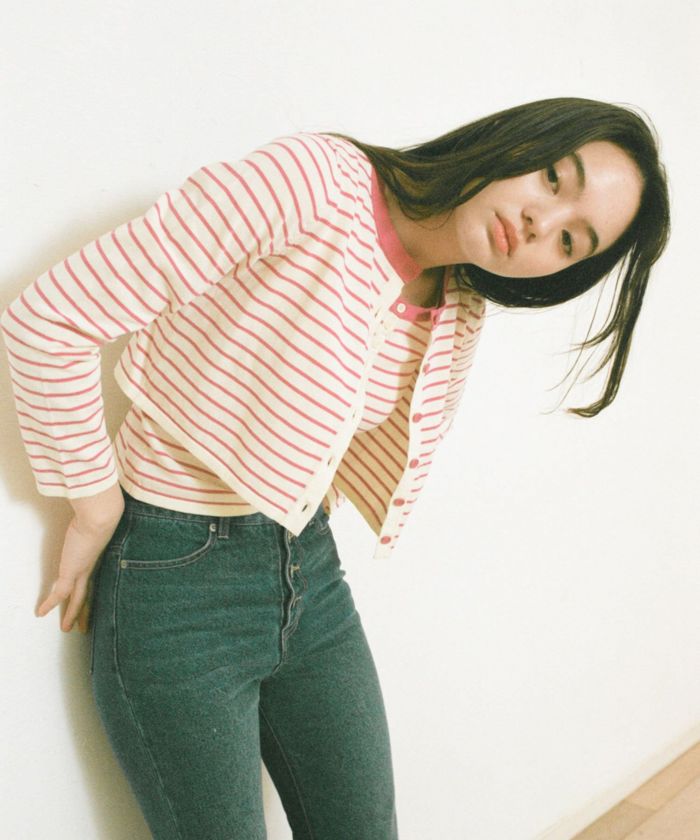 GW-SALE オーガニックコットン ボーダーカーディガン TINA GW-SALE オーガニックコットン ボーダーカーディガン TINA