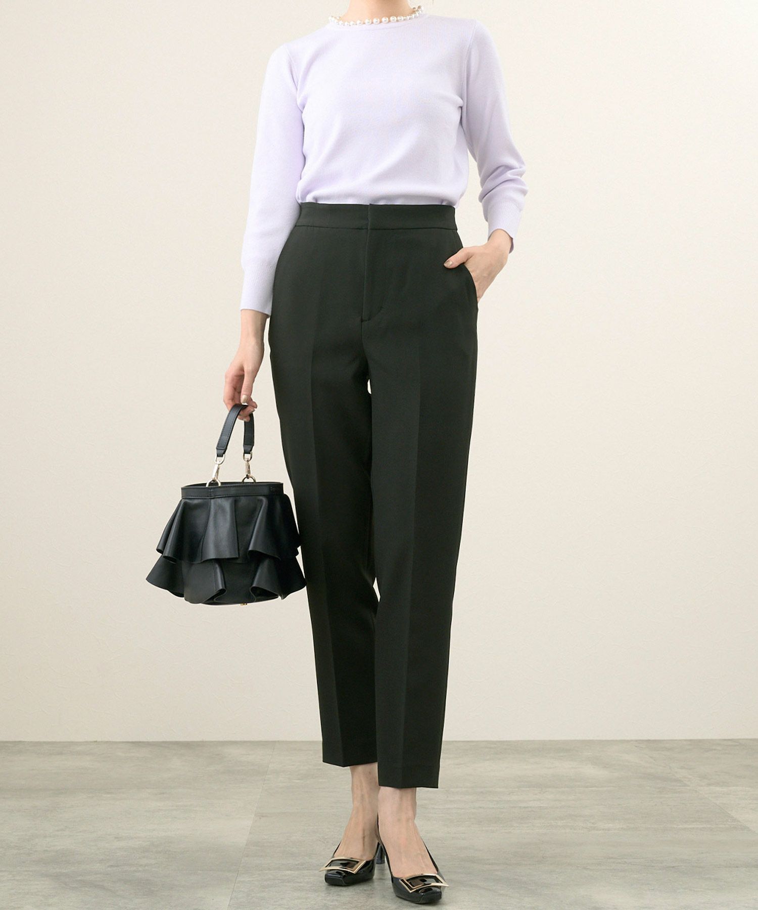 洗濯可/綺麗めパンツ/ウエストゴム/ポケット/春夏秋冬/オールシーズン/