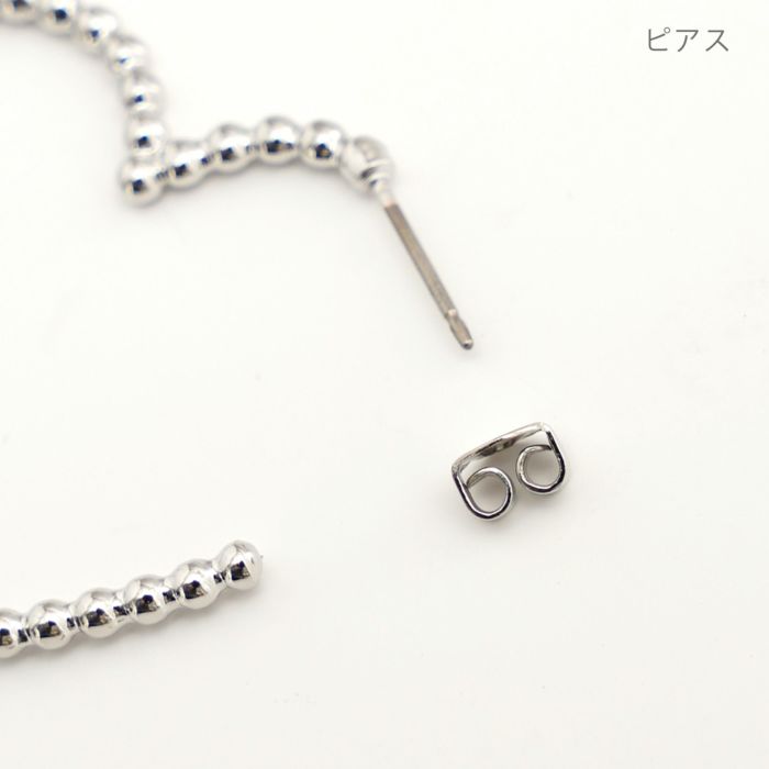 スタッズ ハート フープ ピアス イヤリング Studs Heart Hoop Pierce Earring