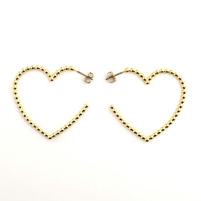 スタッズ ハート フープ ピアス イヤリング Studs Heart Hoop Pierce Earring （Liala）  全2色｜lia945-9716【7】