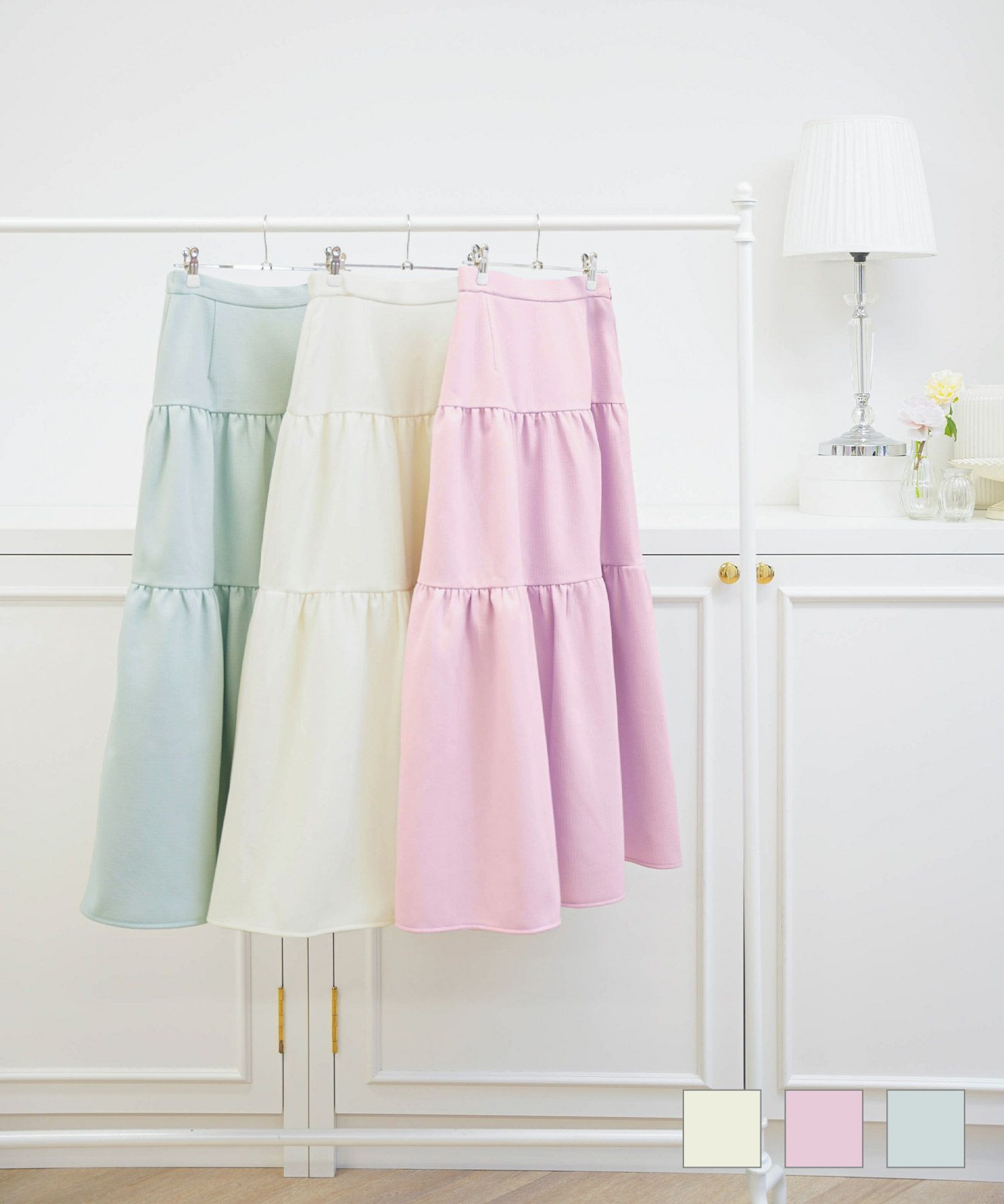 ウエストゴム ティアード スカート Prima Scherrer