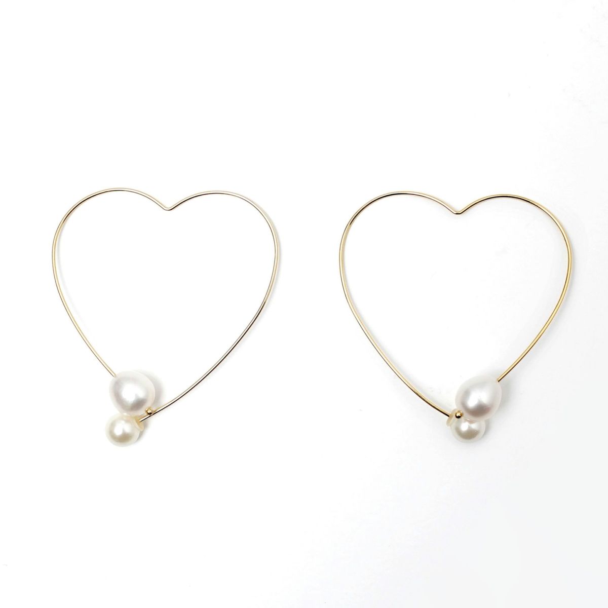 ハート フープ パール ピアス Heart Hoop Pearl Pierce