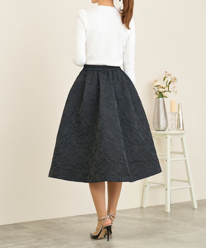 【ひろ】Drawer ジャガード フレアスカート ワンピース 2点セット ボンディングフレアスカート | フレアスカート | NOELA OFFICIAL WEB STORE