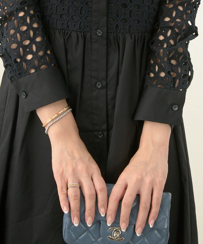 コットンレース 襟付き 長袖 ワンピース Liala×PG 全4色｜lpg311-1580