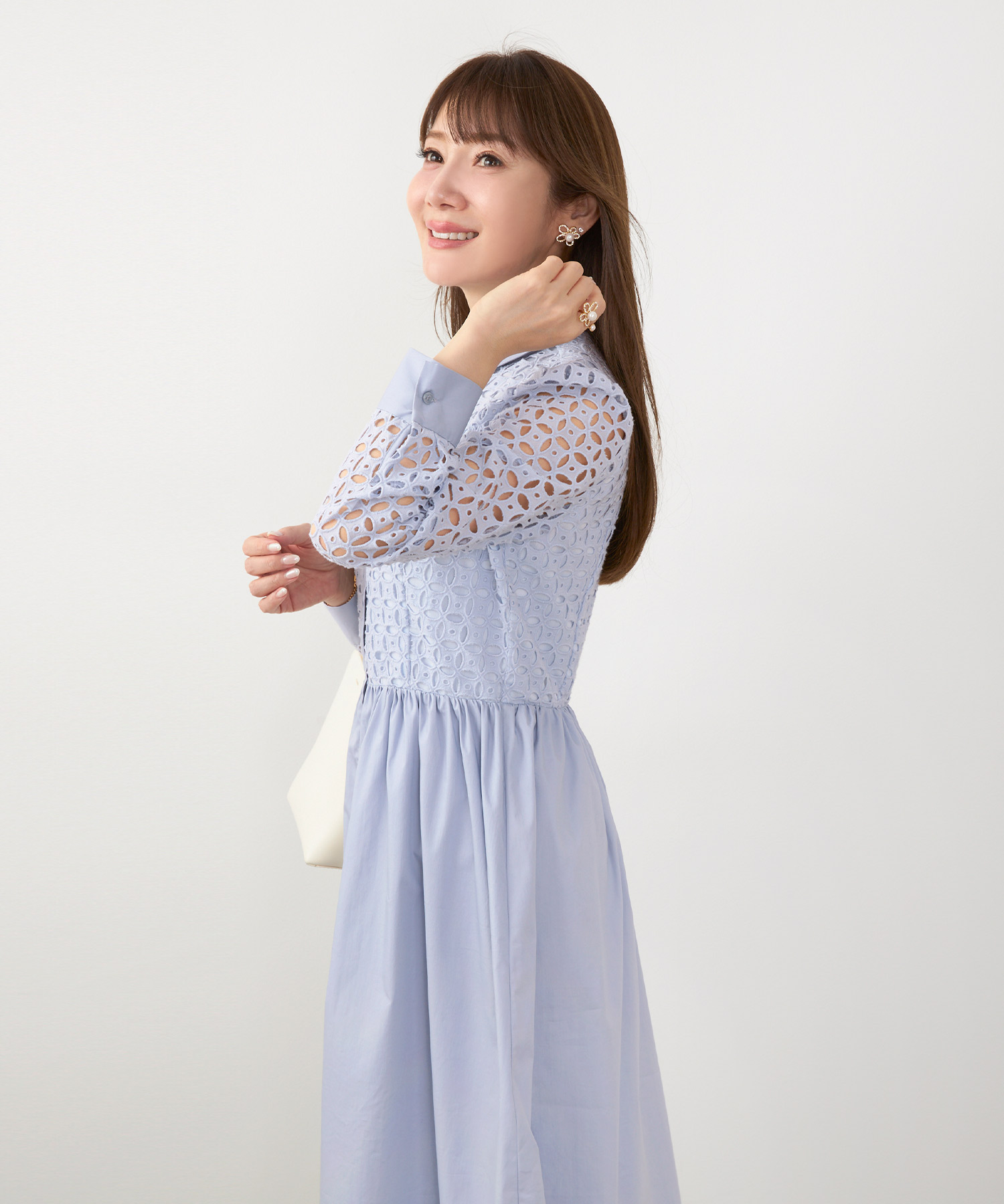 新色追加ワンピースレディースファッション洗えるおとな大人きれいめエレガント秋春かわいい白長袖