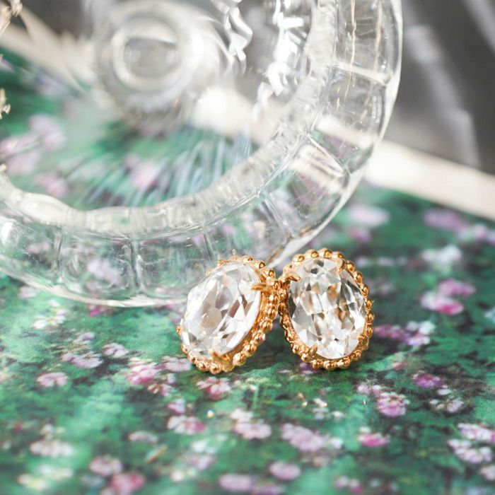 アンティーク クリスタル ピアス イヤリング Antique Crystal Pierce Earring