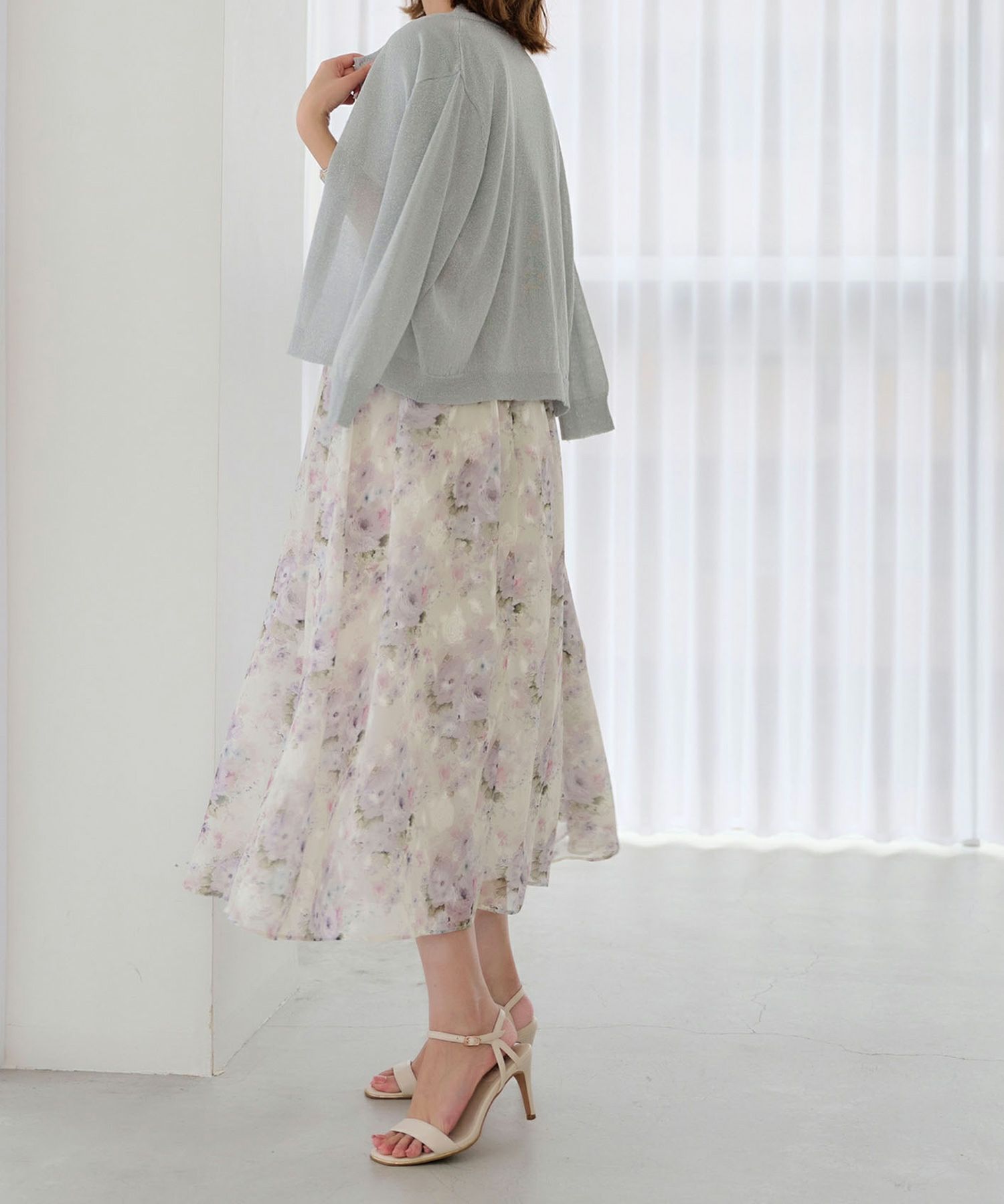 限定Price！SALE 花柄 カットジャガード フレア スカート lieulien 