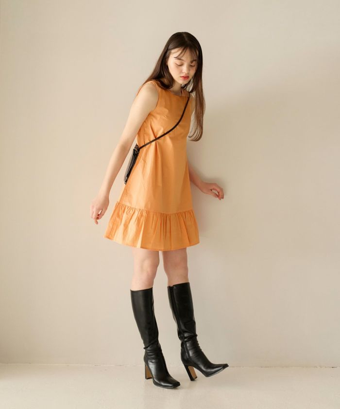 セール】ボリュームスリーブ ミニ丈ワンピース TINA：JOJUN