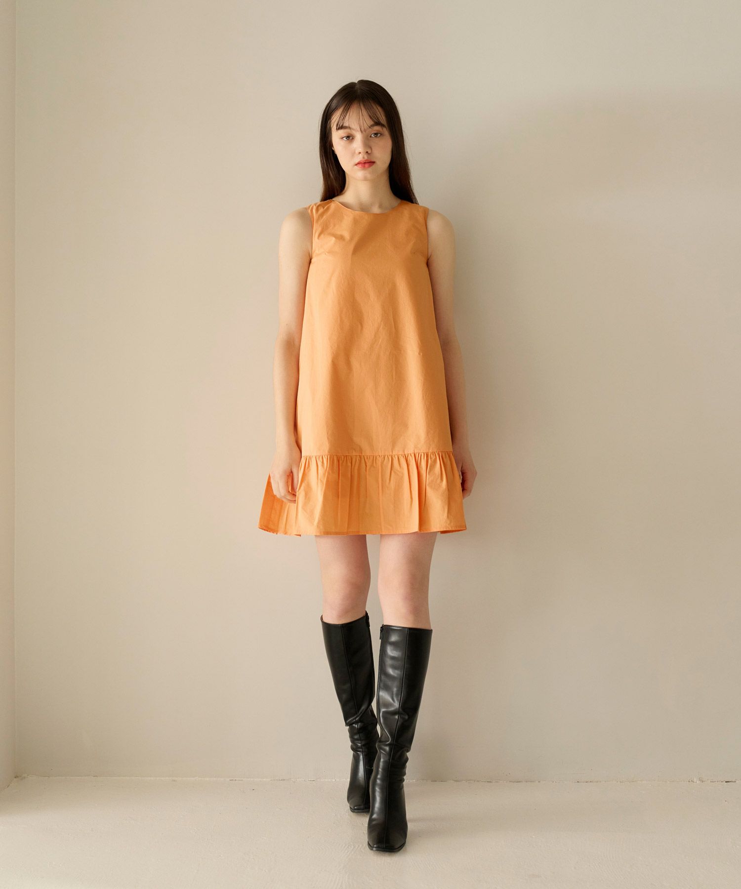 裾フリル ミニワンピース TINA：JOJUN 全2色｜tnj311-0567【1】 - 半袖