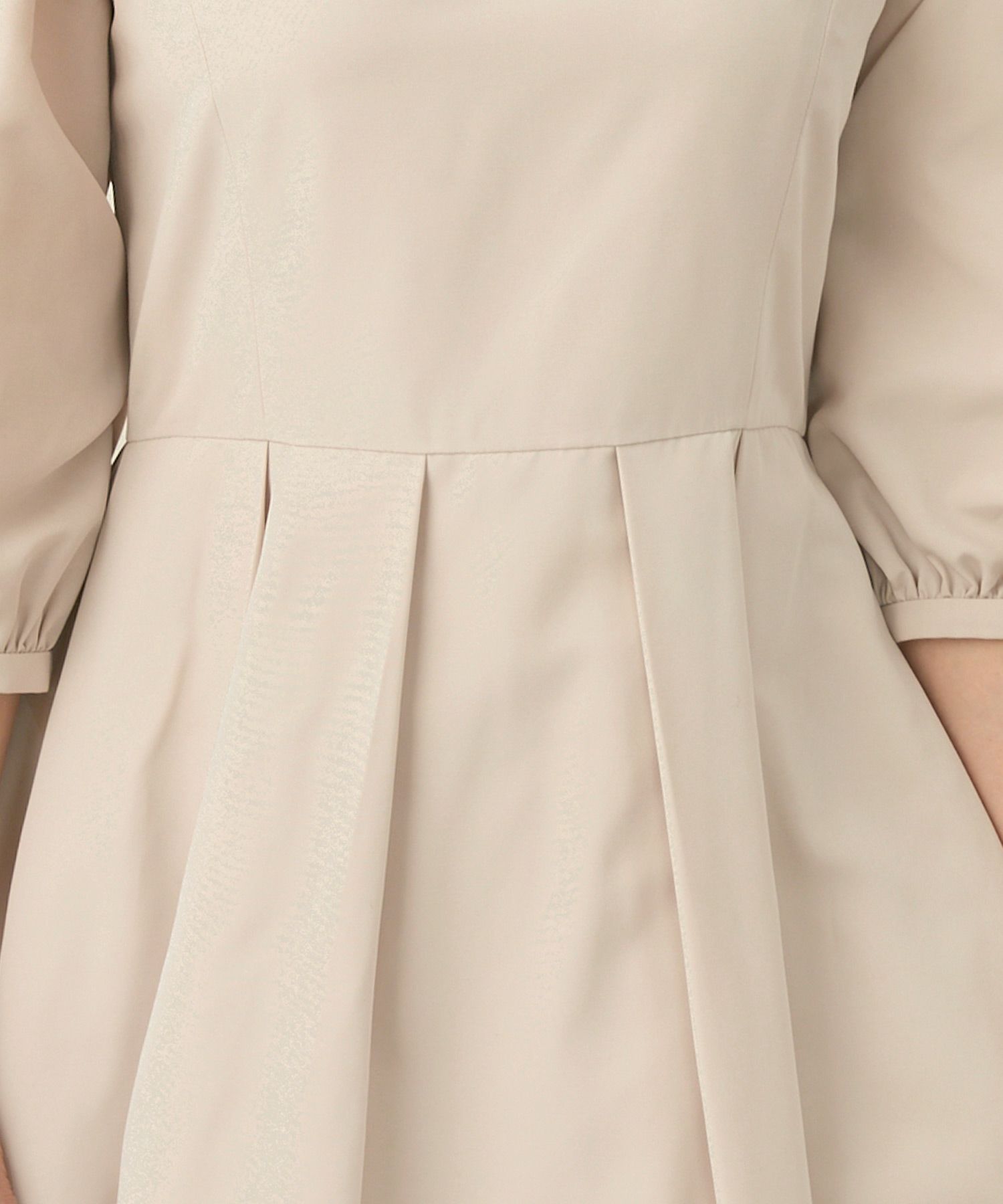 手洗い可/七分袖/ミドル丈/タック入り/くるみ釦/大人可愛い/上品