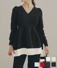 ホールガーメントペプラムチュニックLiala×PG