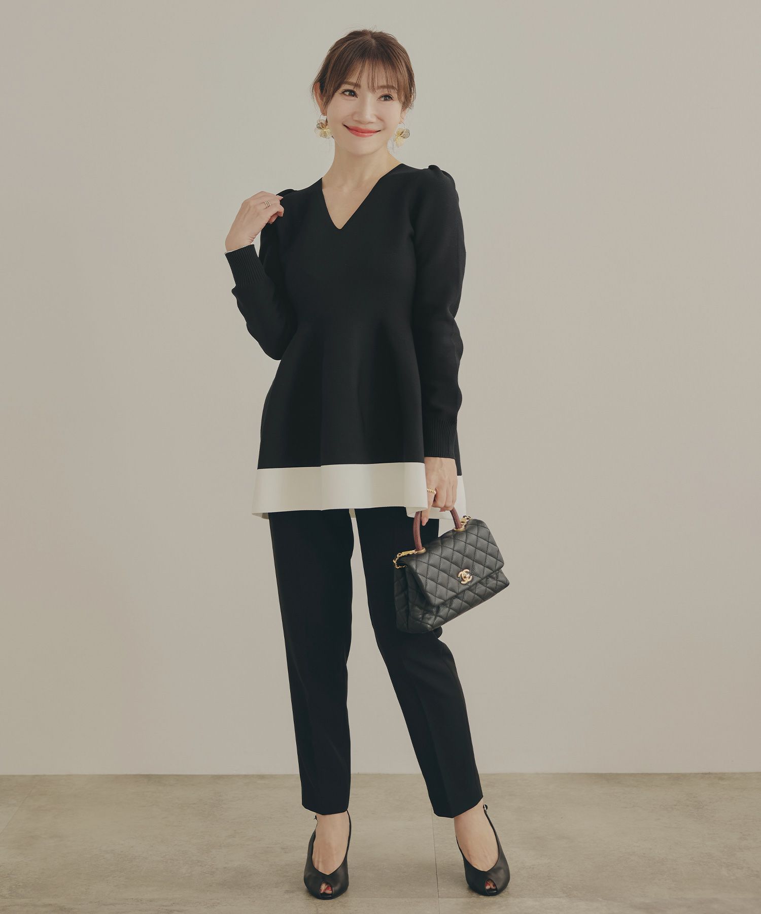 新色追加手洗い可ホールガーメントニット春秋冬白黒かわいいオフィスきれいめおすすめ大人ジョイントスペース