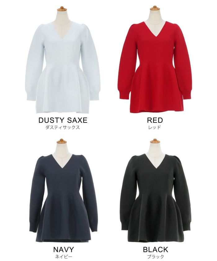 手洗い可/9分袖/袖口リブ/Vネック/ふんわり/チュニック/美ライン/体型カバー/大人可愛い/フレア