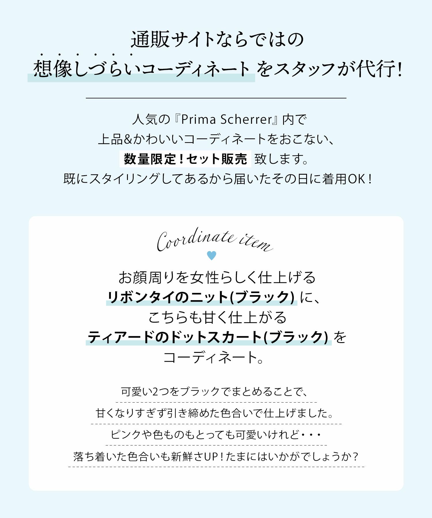 2点セット/特別価格/ニットトップス/ドットスカート/ブラック/S/M