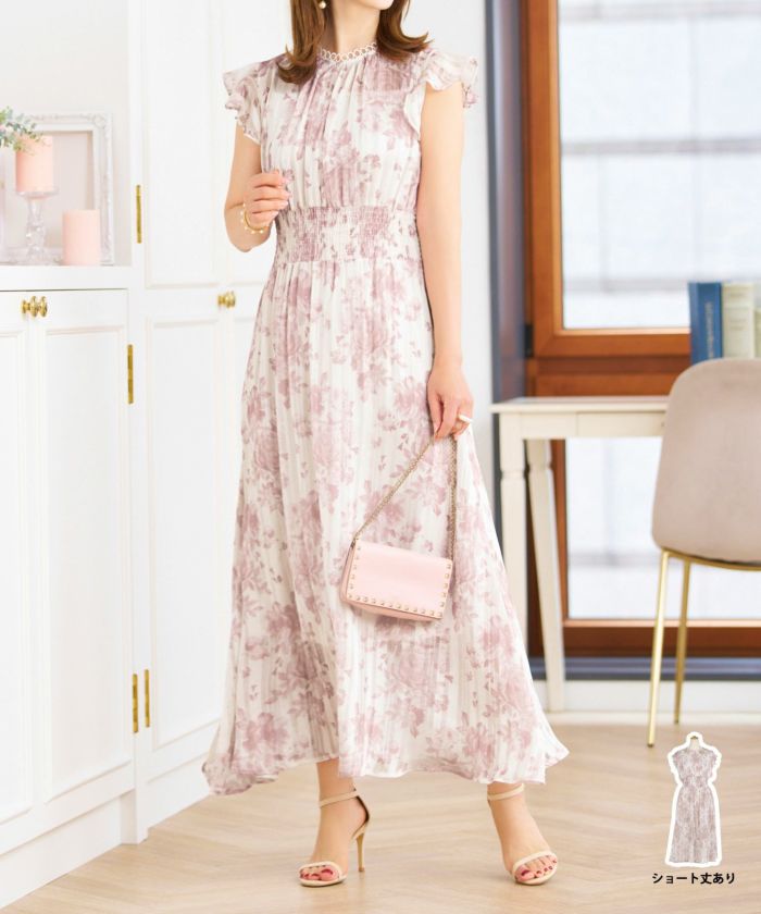 ワンピース花柄春夏秋白ピンクレディース服かわいい可愛い大柄色おしゃれ上品大人おすすめきれいめジョイントスペース