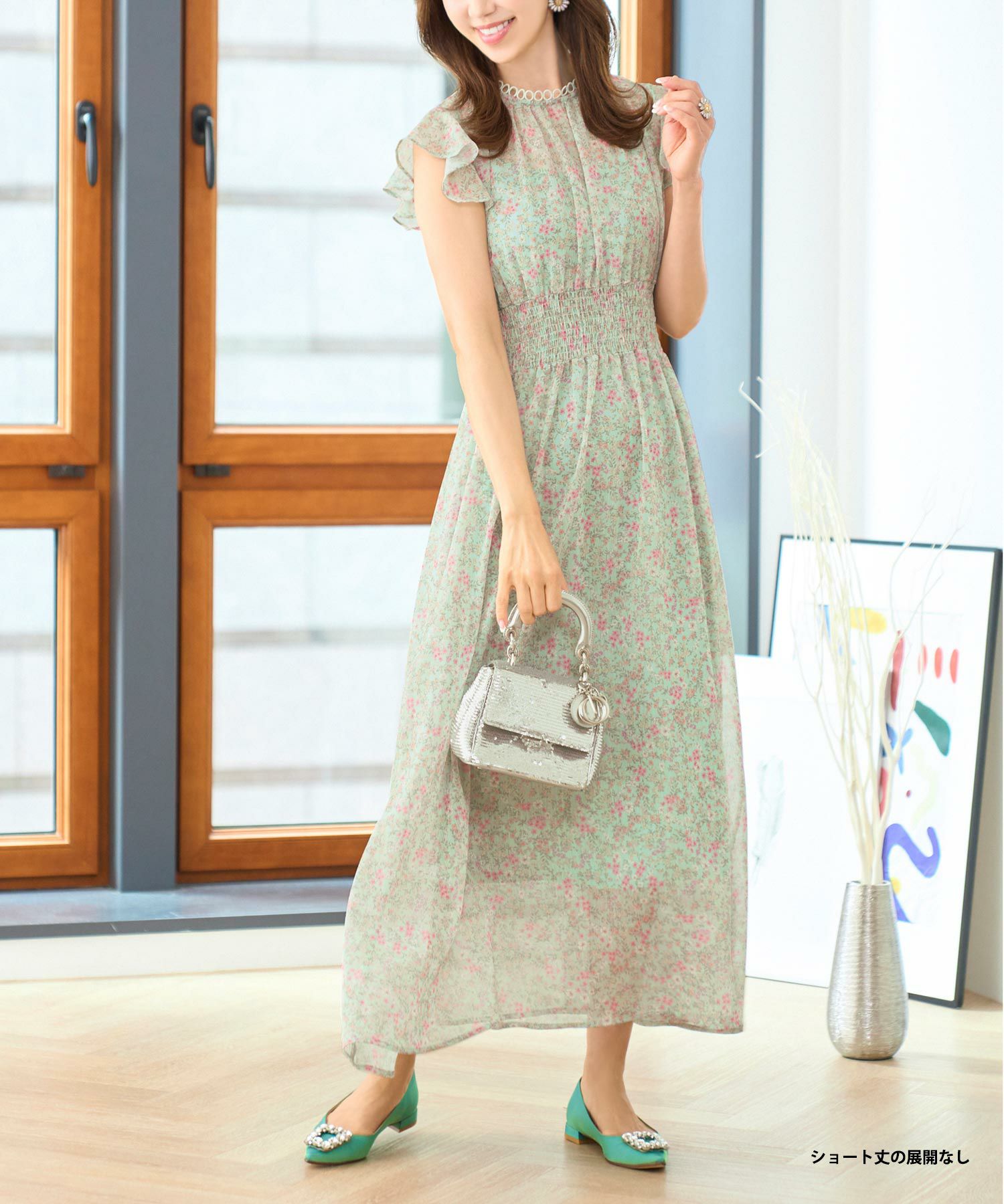 ワンピース花柄春夏秋白ピンクレディース服かわいい可愛い大柄色おしゃれ上品大人おすすめきれいめジョイントスペース