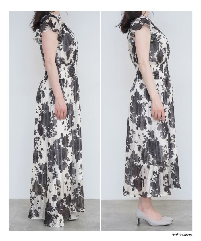 ワンピース花柄春夏秋白ピンクレディース服かわいい可愛い大柄色おしゃれ上品大人おすすめきれいめジョイントスペース