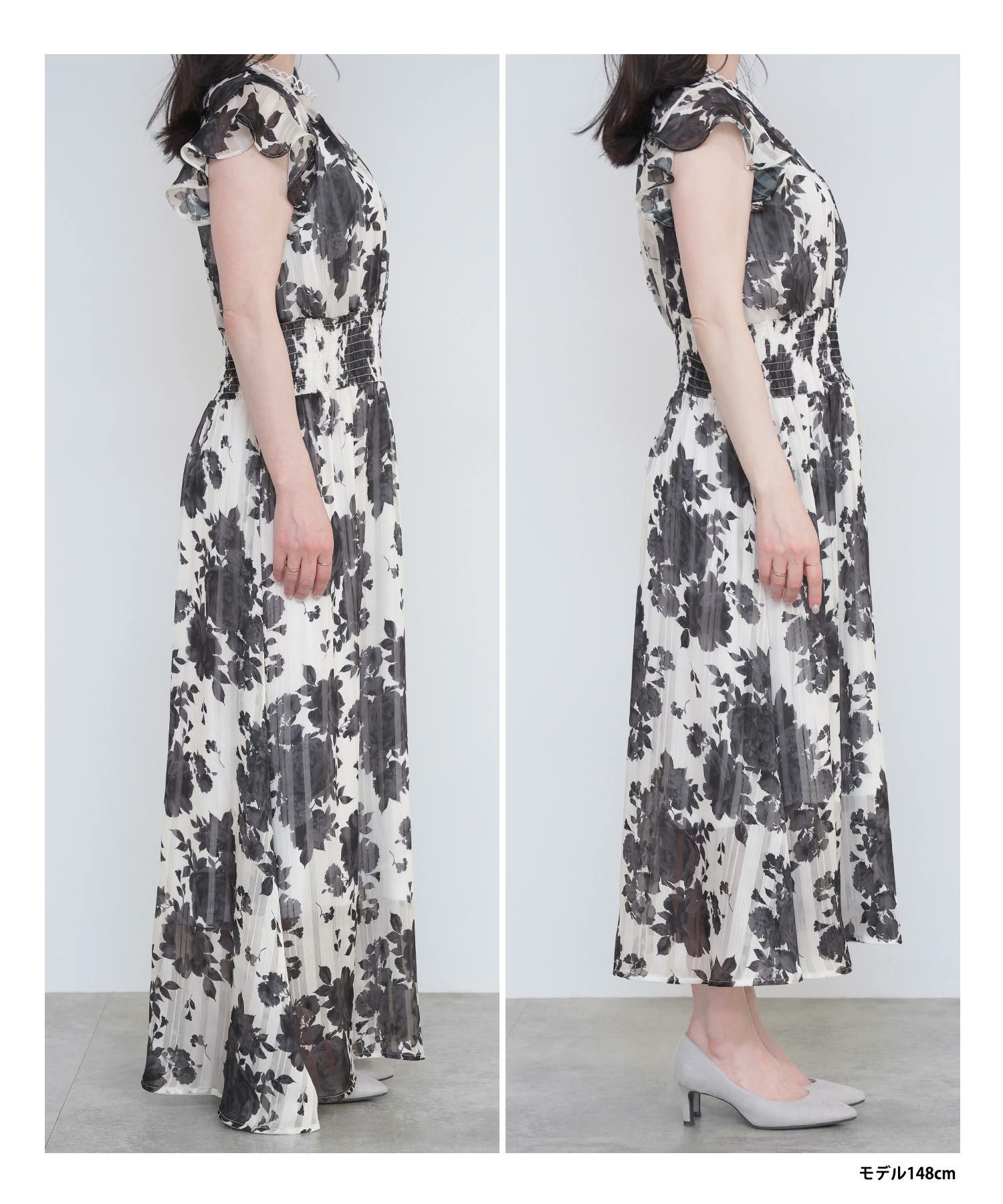 ワンピース花柄春夏秋白ピンクレディース服かわいい可愛い大柄色おしゃれ上品大人おすすめきれいめジョイントスペース