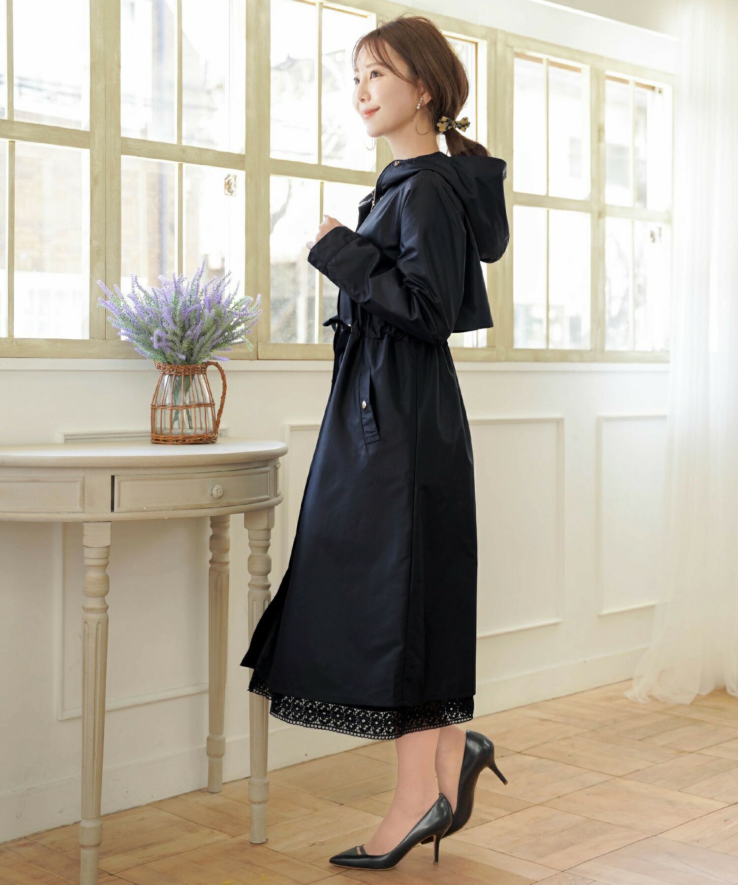 Winter-SALE 撥水 ロング ライトアウター コート le reve vaniller 全4  