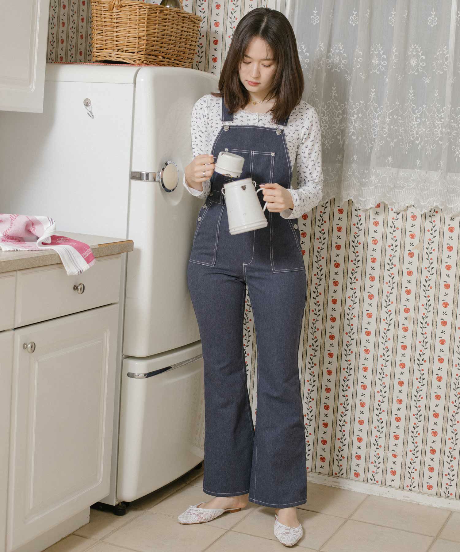 サロペット/ピンク/ネイビー