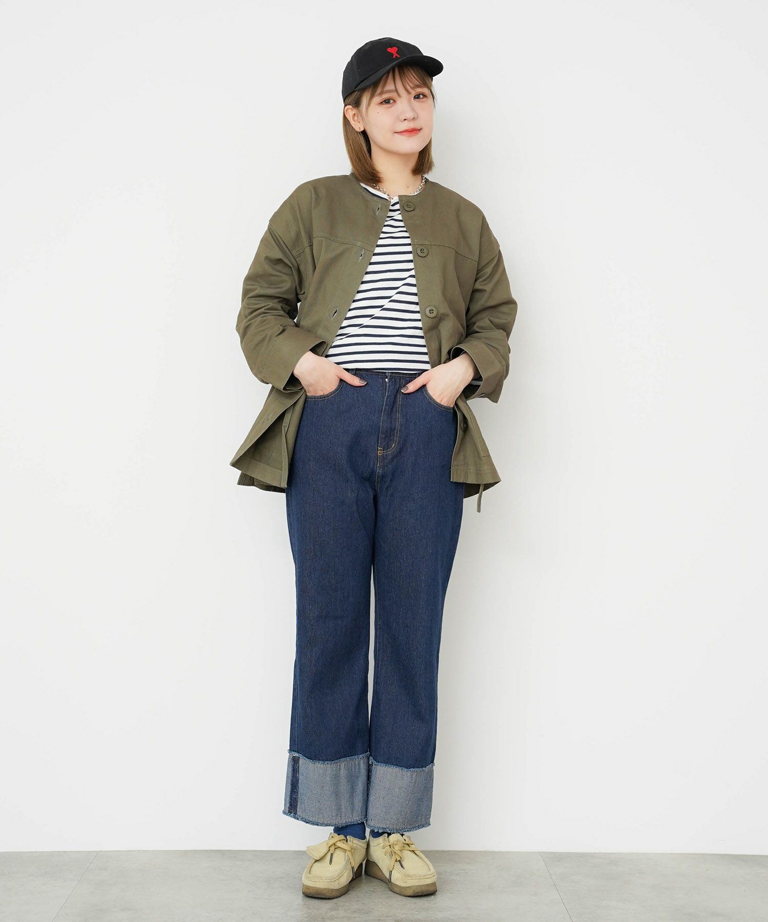 限定Price！SALE ロールアップ ストレート デニム mimi toujours×もも 