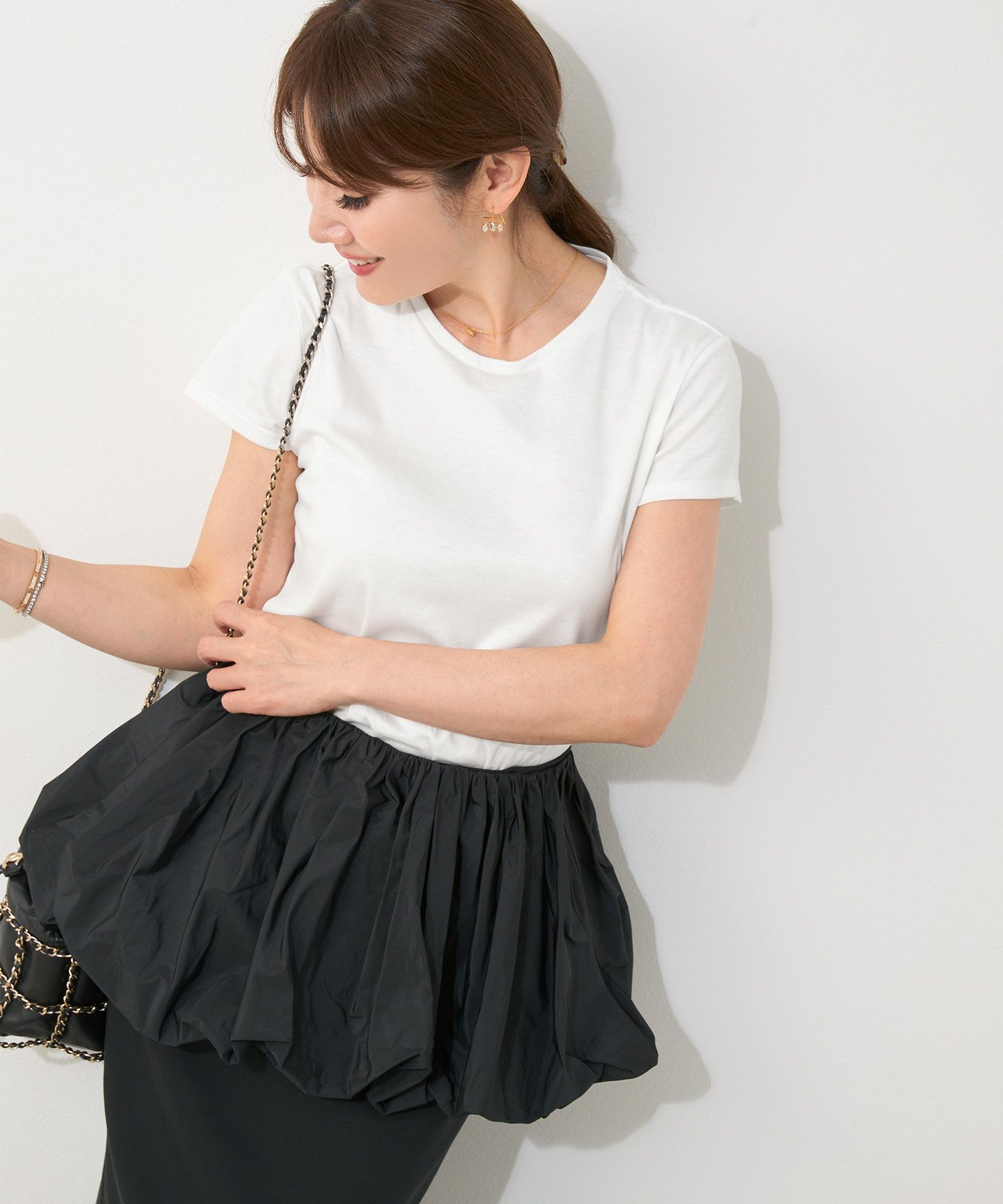 新色追加手洗い可日本製機能性素材半袖シンプル大人カジュアル着回しカットソーバックプリント夏ジョイントスペース