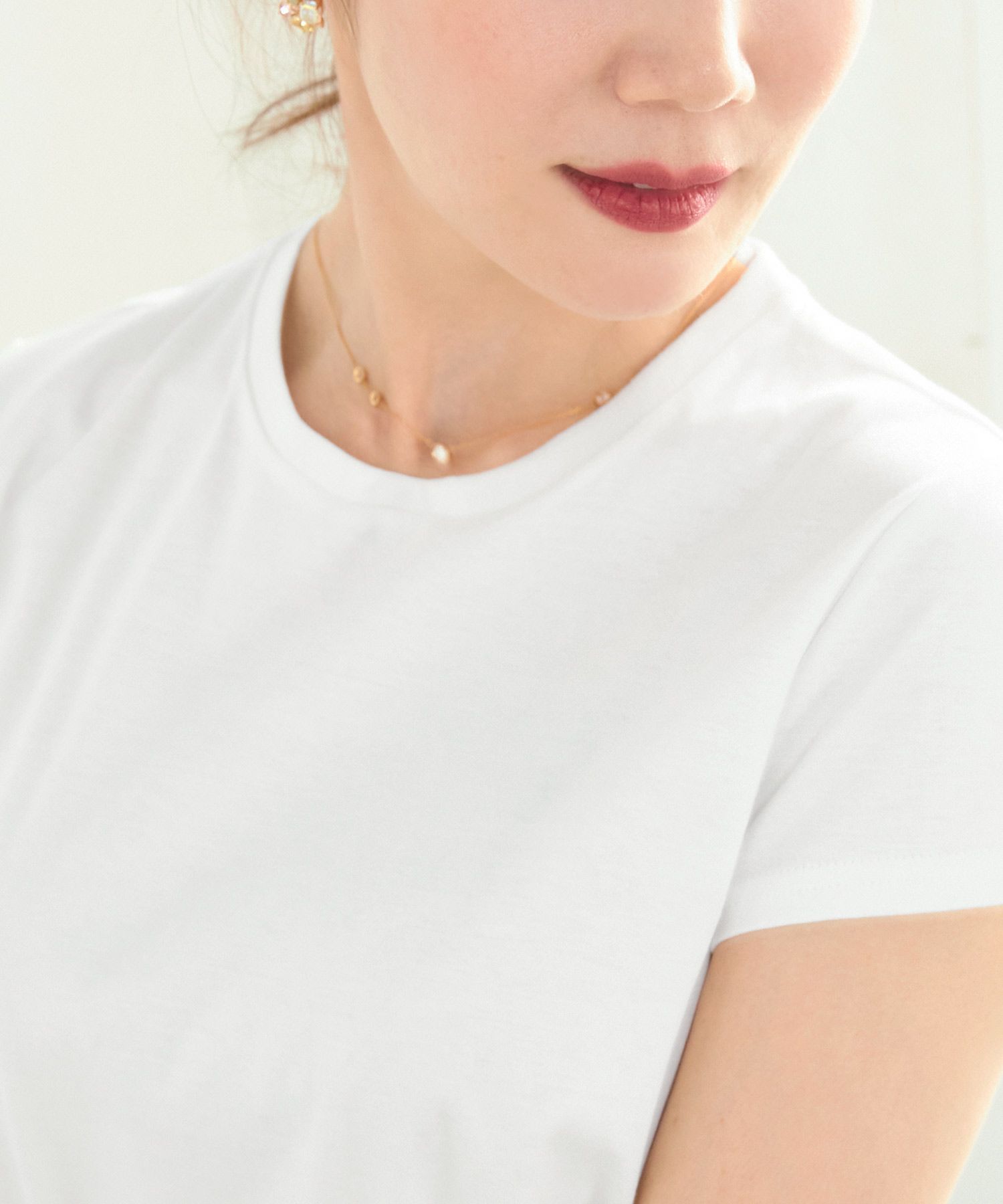 新色追加手洗い可日本製機能性素材半袖シンプル大人カジュアル着回しカットソーバックプリント夏ジョイントスペース