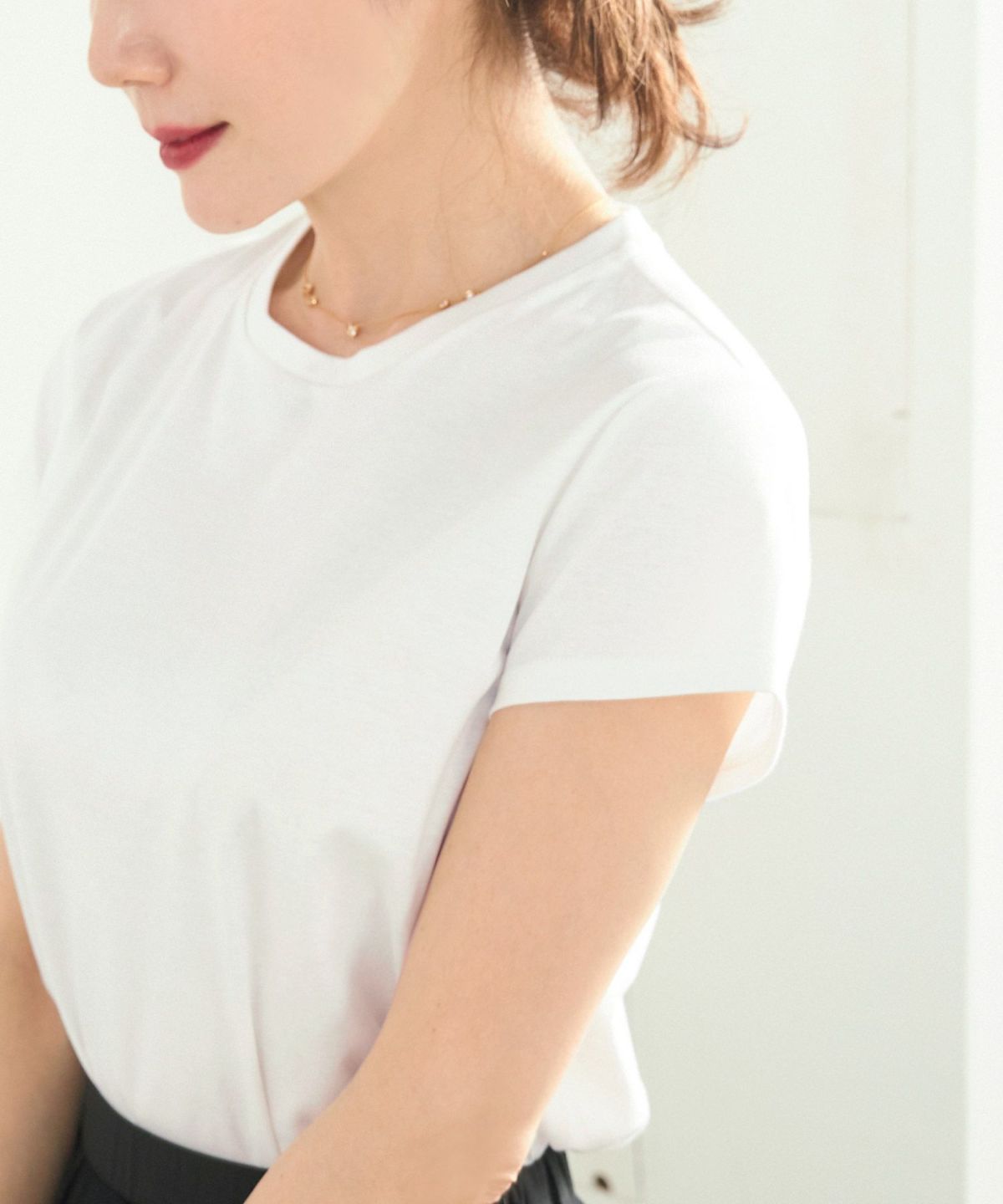 新色追加手洗い可日本製機能性素材半袖シンプル大人カジュアル着回しカットソーバックプリント夏ジョイントスペース