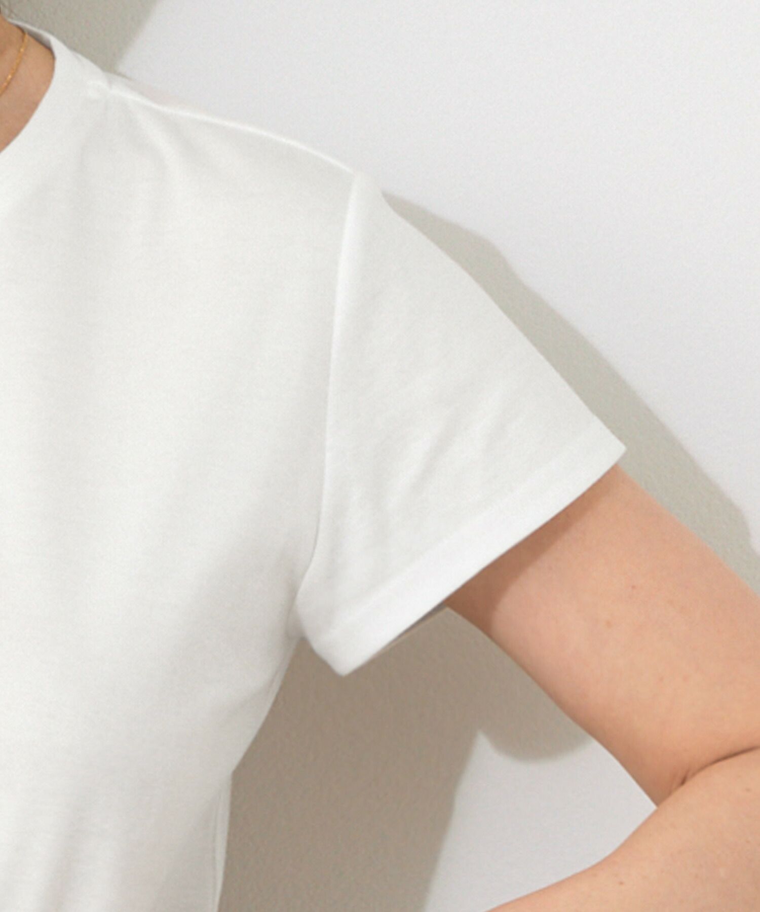 新色追加手洗い可日本製機能性素材半袖シンプル大人カジュアル着回しカットソーバックプリント夏ジョイントスペース