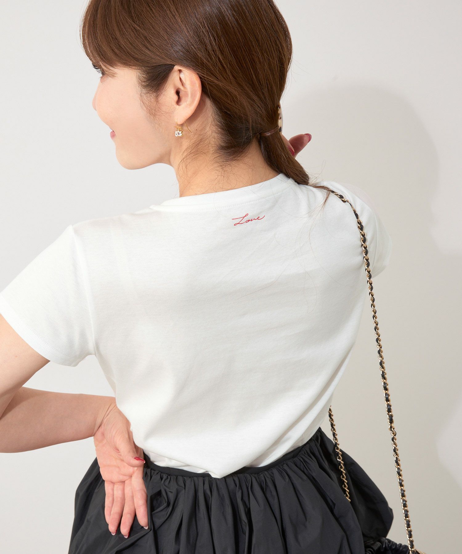 新色追加手洗い可日本製機能性素材半袖シンプル大人カジュアル着回しカットソーバックプリント夏ジョイントスペース