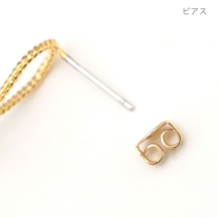 リボン ドロップ パール ピアス Ribbon Drop Pearl Pierce Earring