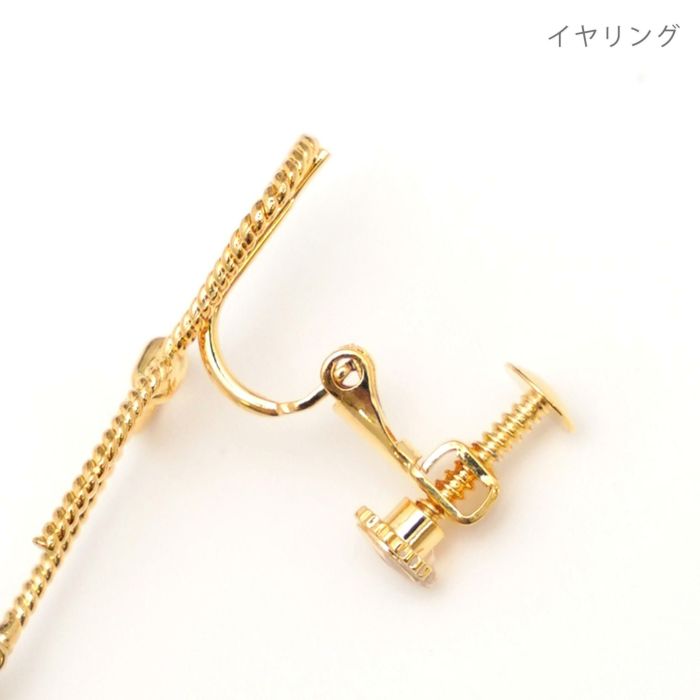 リボン ドロップ パール ピアス Ribbon Drop Pearl Pierce Earring