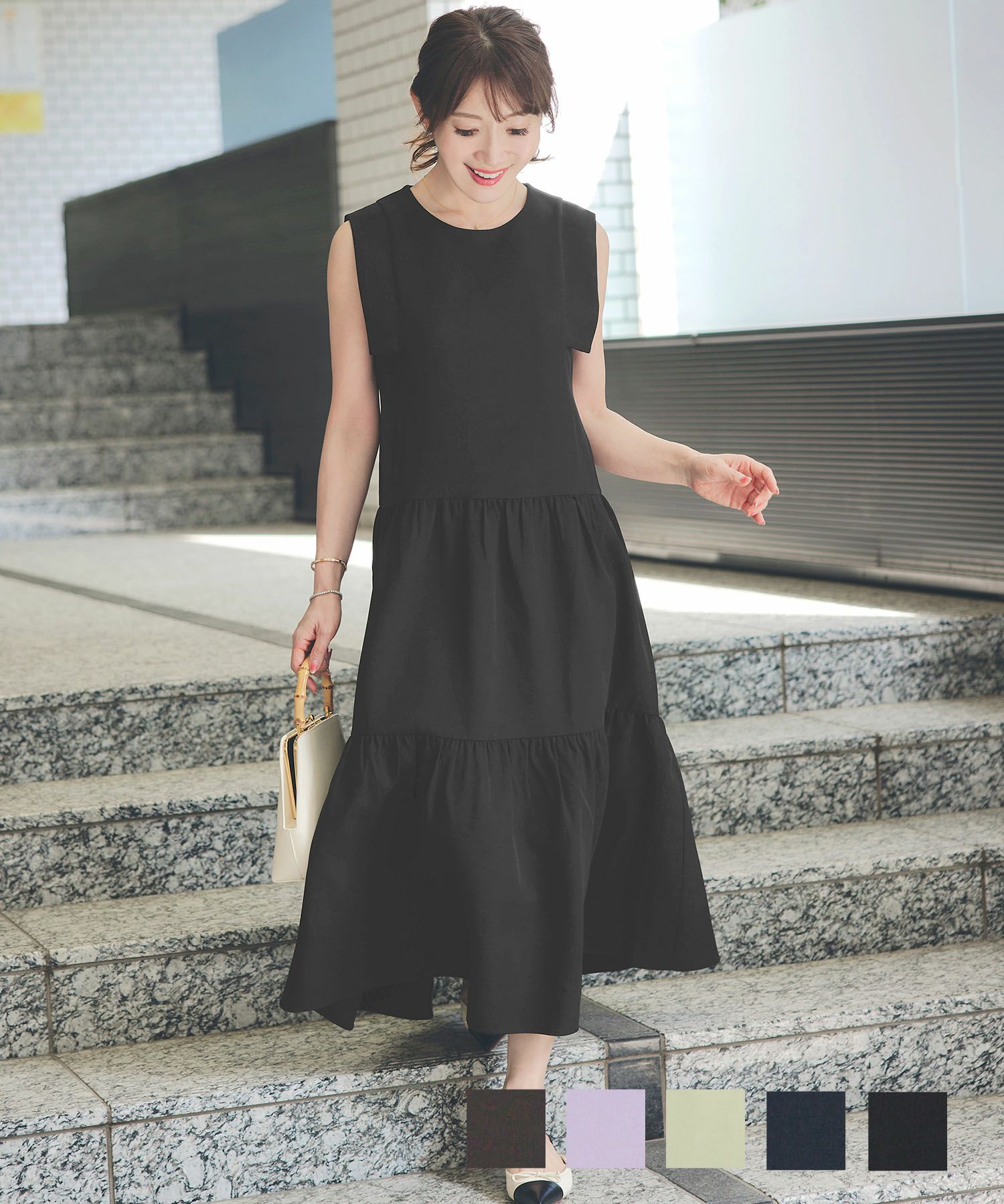 プチ袖 ティアード ワンピース Liala×PG