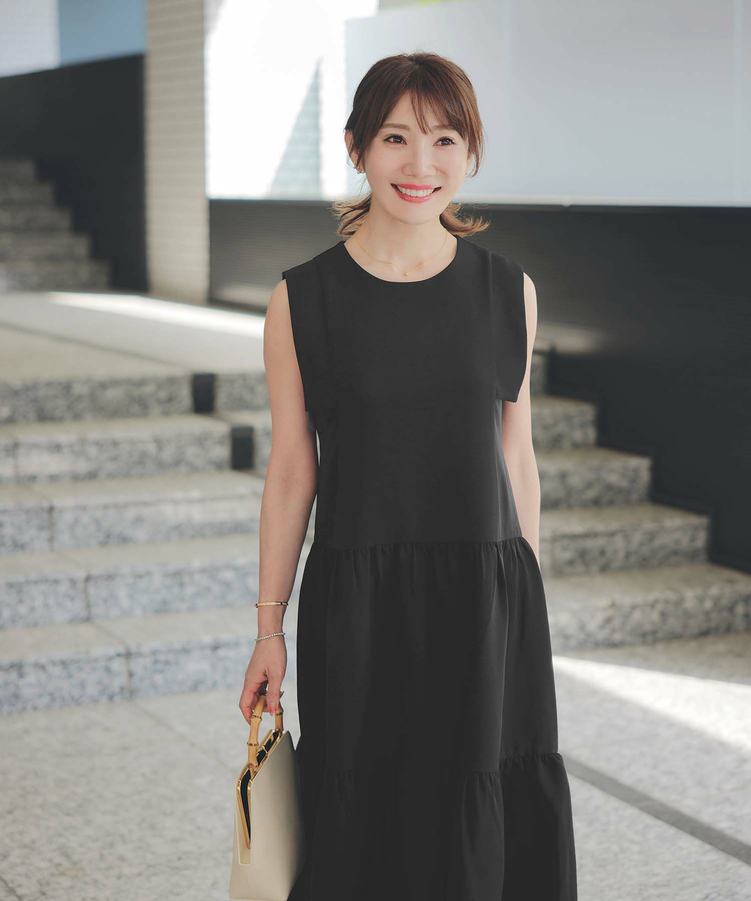 新色追加手洗い可ワンピースレディース可愛いかわいいおしゃれ大人服黒春夏秋きれいめ人気ノーカラーエレガントジョイントスペース