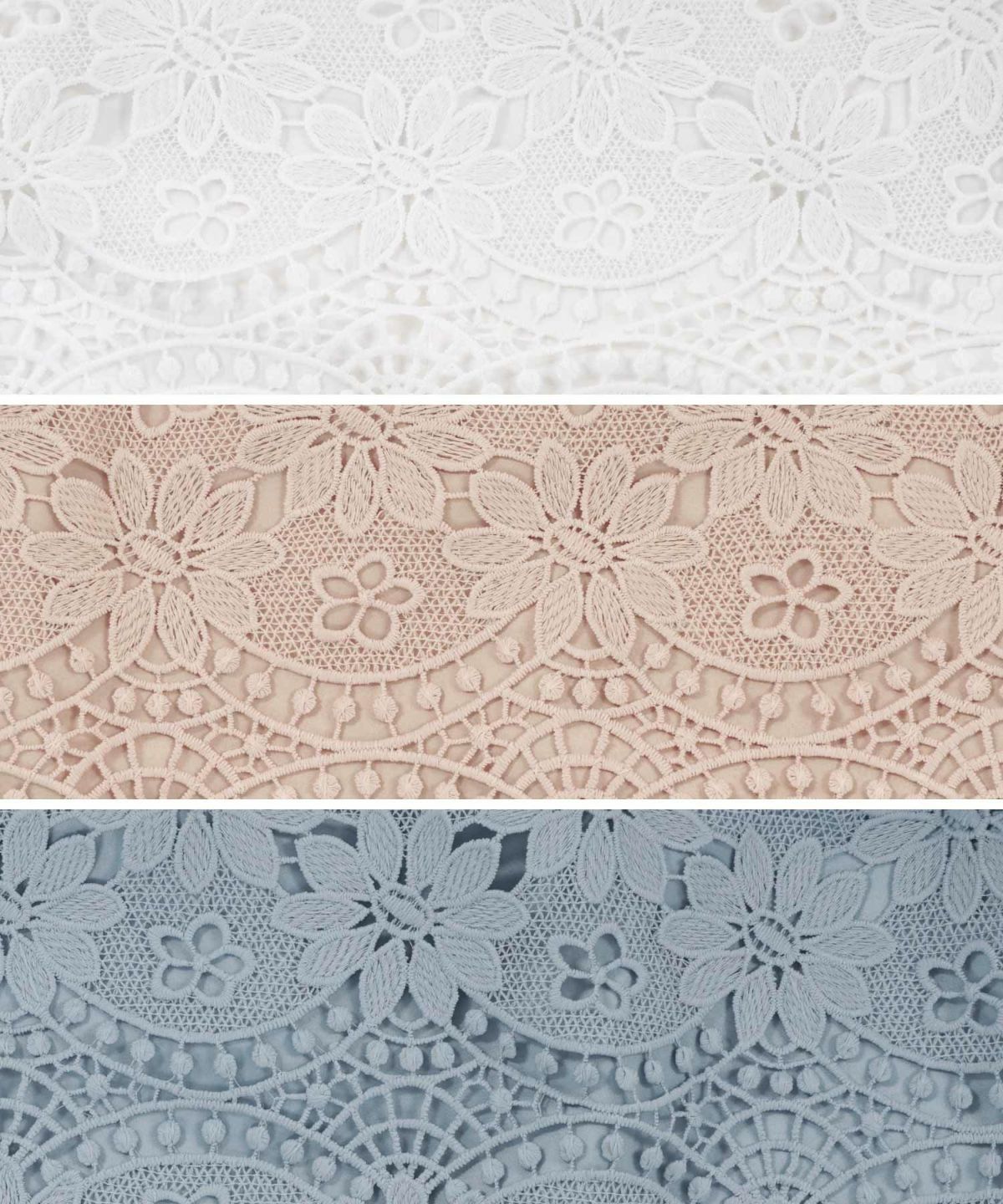 ワンピース/レース/半袖/フラワー/花柄/スカラップ/ティアード/ハイウエスト/ホワイト/白/ピンク/サックス/S/M/秋/冬/春/可愛い/かわいい/華やか/大人/上品/