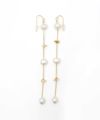 ゴールド ストーン ロング パール ピアス イヤリング Gold Stone Long Parl Pierce Earring