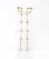 ゴールド ストーン ロング パール ピアス イヤリング Gold Stone Long Parl Pierce Earring