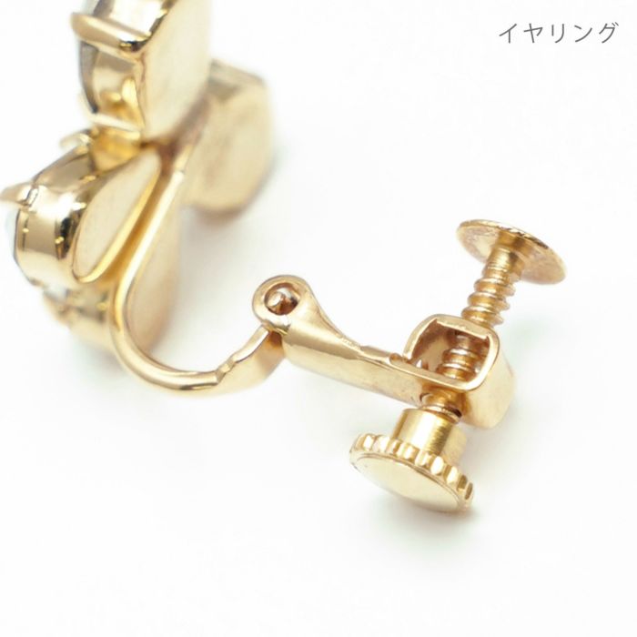 クリスタル リボン ピアス イヤリング Crystal Ribbon Pierce Earring